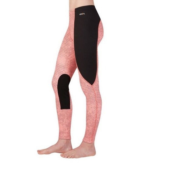 Kerrits Other - Kerrits Riding Tights Kids Medium Pink Black Geometric Knee Patch Breeches